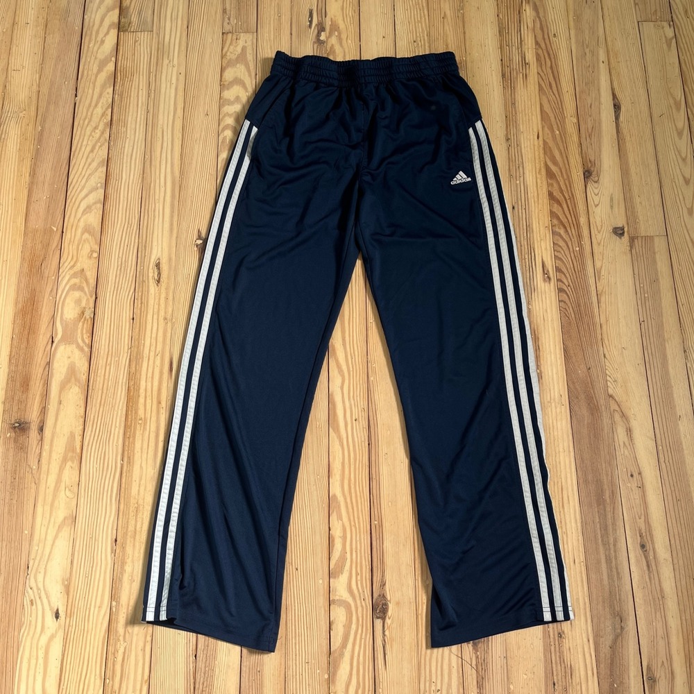 Kids Adidas‎ Navy Blue Track Pants Athletic Athletic Size L y2k three stripe